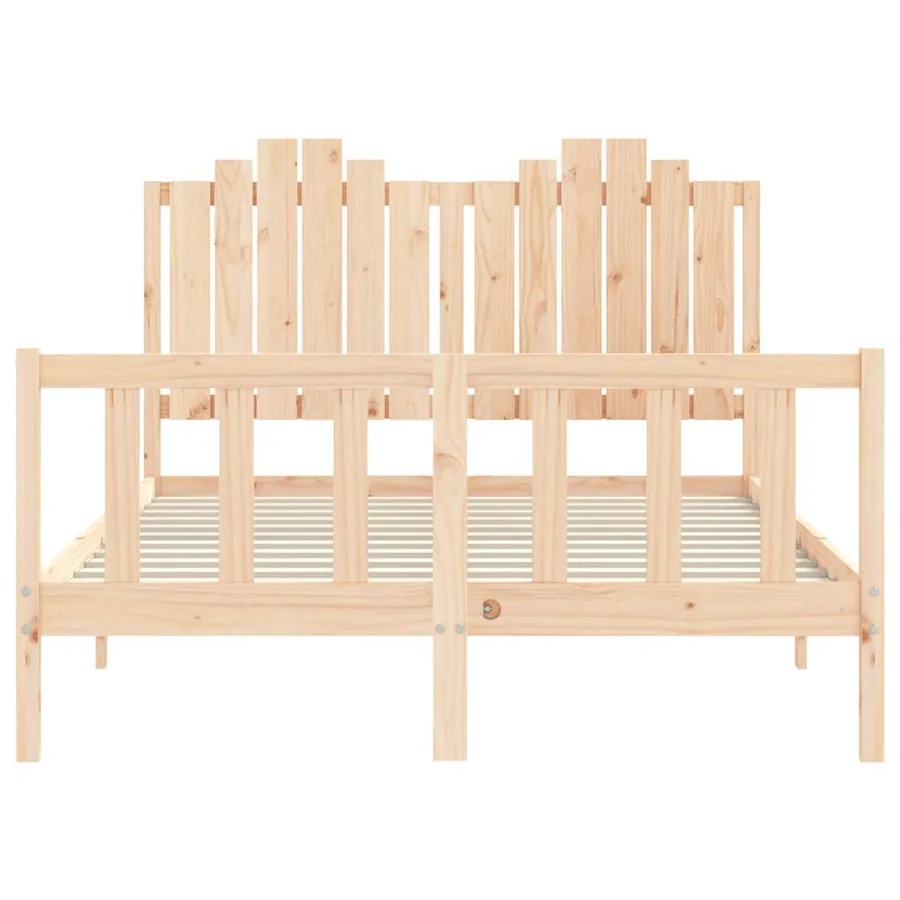 Cadre de lit sans matelas 140x200 cm bois massif de pin - 6