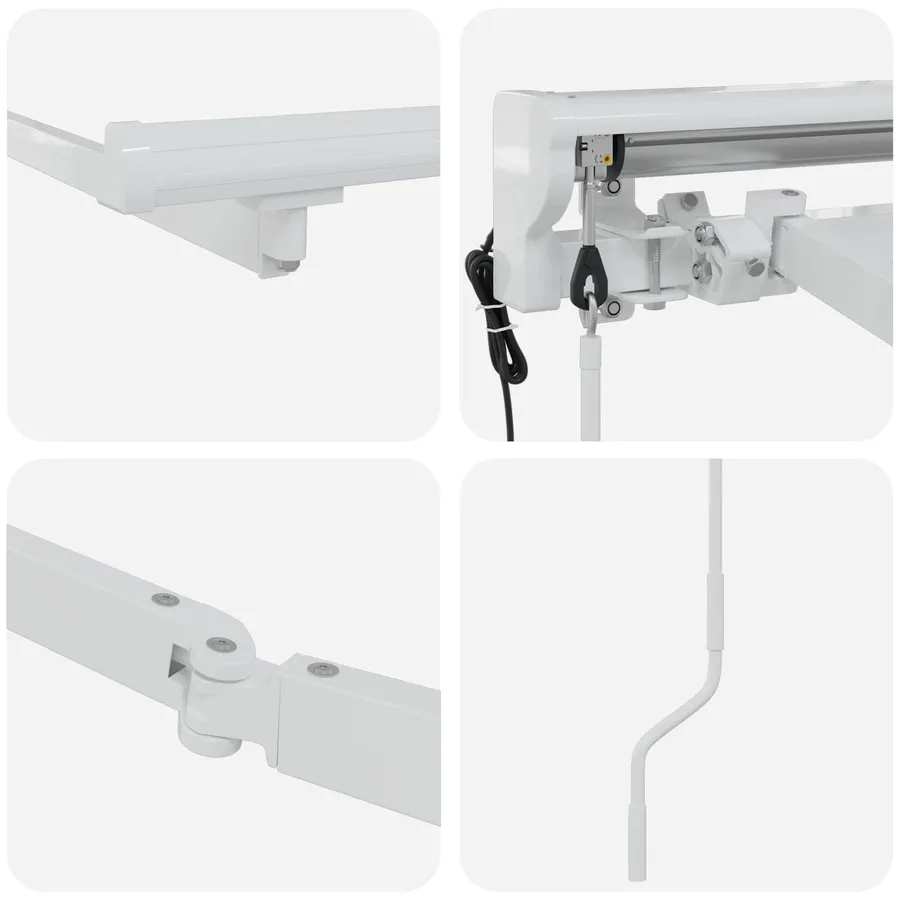 Cadre de store rétractable électrique Blanc 5 × 3,5 m Acier - 6