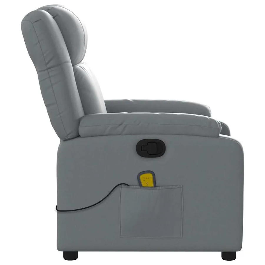 Fauteuil de massage inclinable gris similicuir - 8