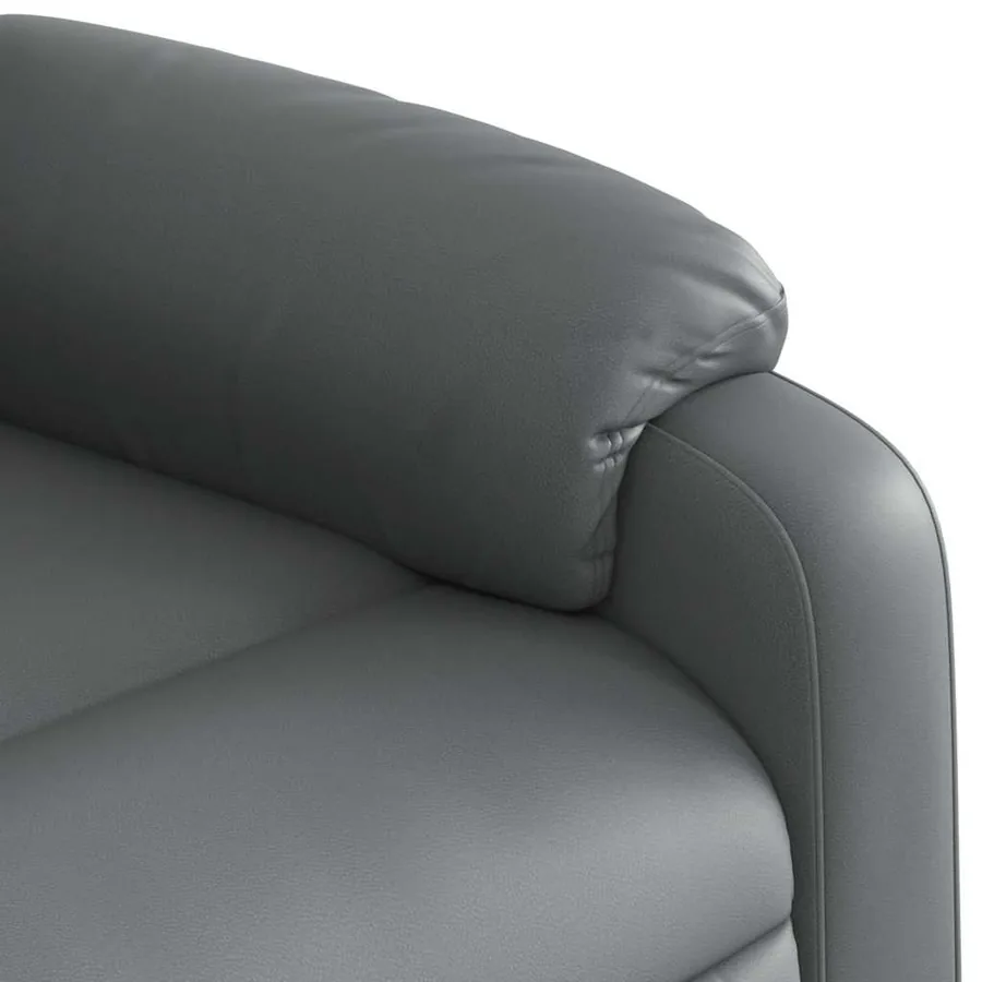 Fauteuil de massage inclinable gris similicuir - 9