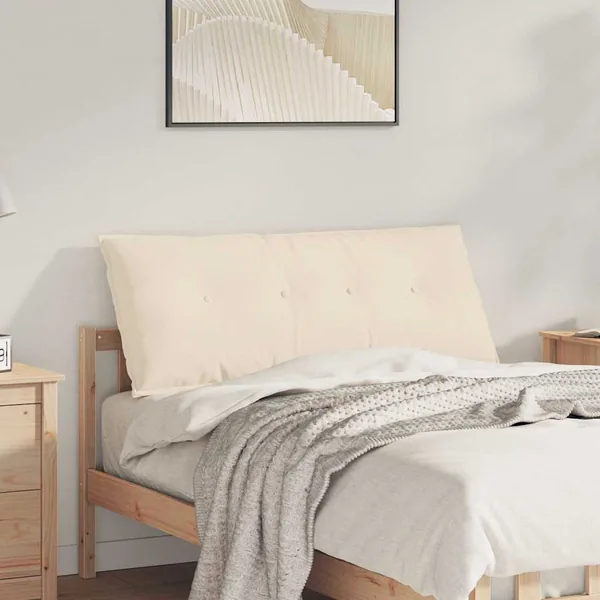 Coussin de Dos Beige 120 x 50 cm Tissu en microfibre