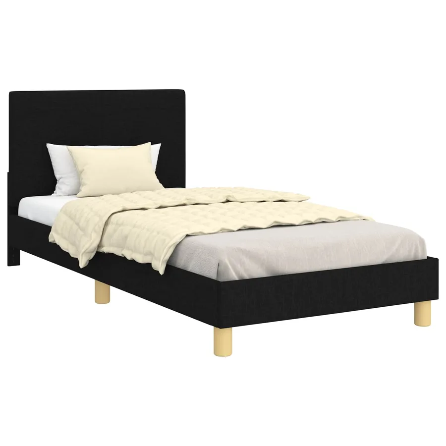 Cadre de lit pour enfants avec tête de lit Noir 90 x 190 cm - 2