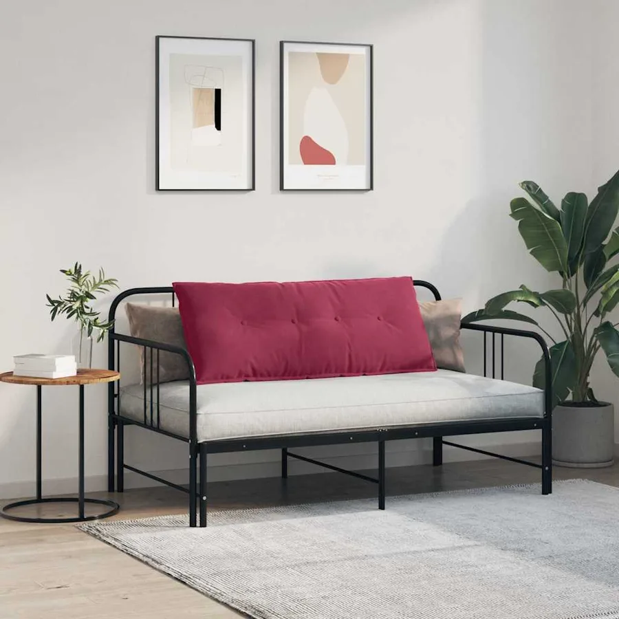 Coussin de Dos Bordeaux 120 x 50 cm Tissu en velours côtelé - 4