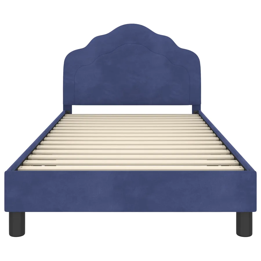 Cadre de lit pour enfants avec tête de lit Bleu police Velours - 5