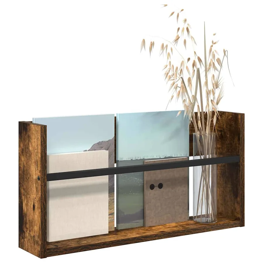 Étagère à magazines avec étagère Chêne fumé 60 x 12 x 30 cm - 3