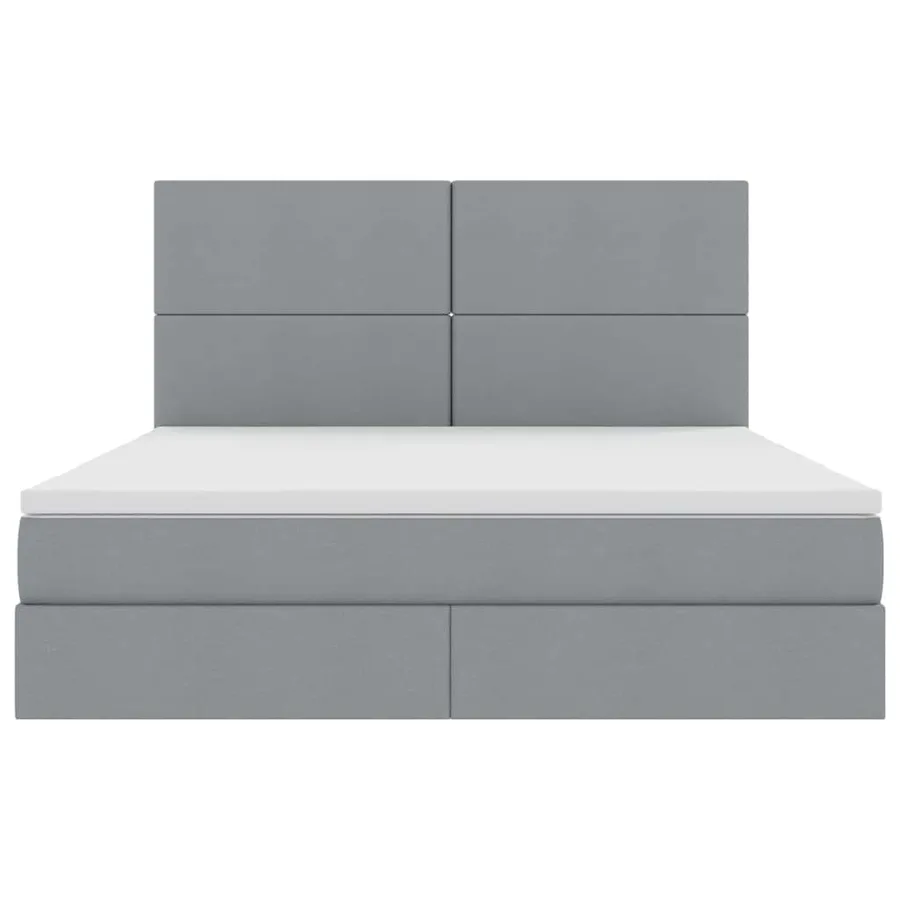 Lit avec rangement et matelas Gris clair 180 x 200 cm tissu - 6