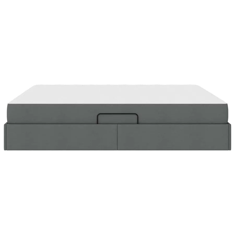 Lit avec rangement et matelas Gris foncé 180 x 200 cm Polyester - 9