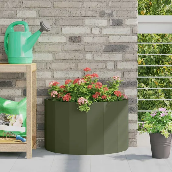 Jardinière Vert olive 60 x 30 x 35 cm Acier