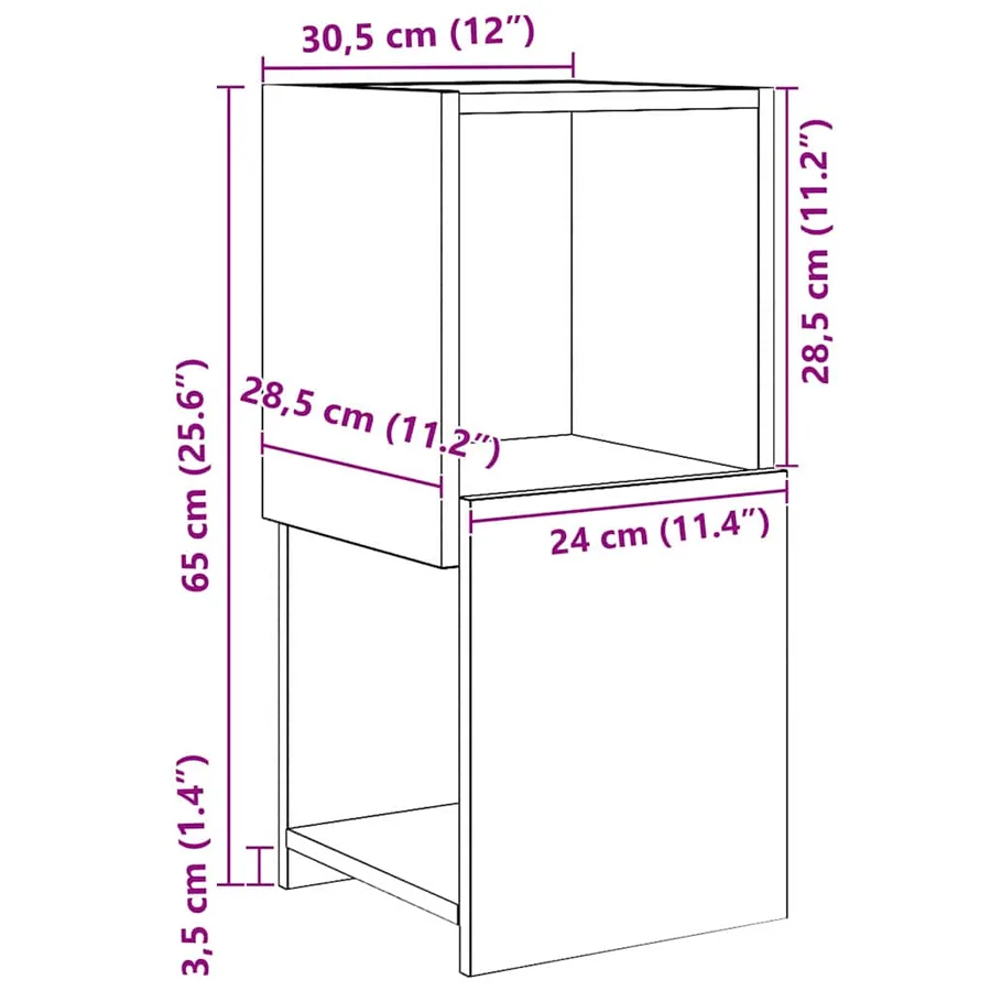 Meuble d'angle Chêne Sonoma 30,5x30x65cm Bois d'ingénierie - 10