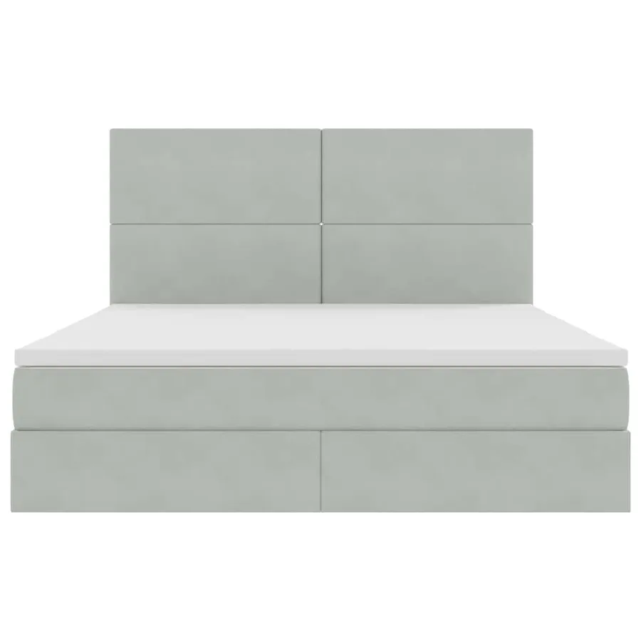 Lit avec rangement et matelas Gris clair 180 x 200 cm Velours - 7