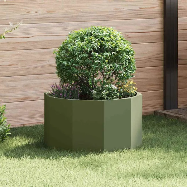 Jardinière Vert olive 60 x 60 x 35 cm Acier