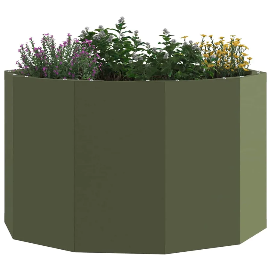Jardinière Vert olive 60 x 60 x 35 cm Acier - 3