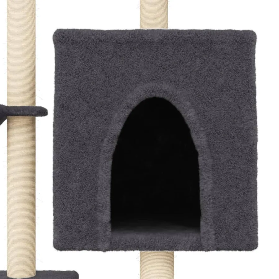Arbre à chat avec griffoirs en sisal gris foncé 117 cm - 7