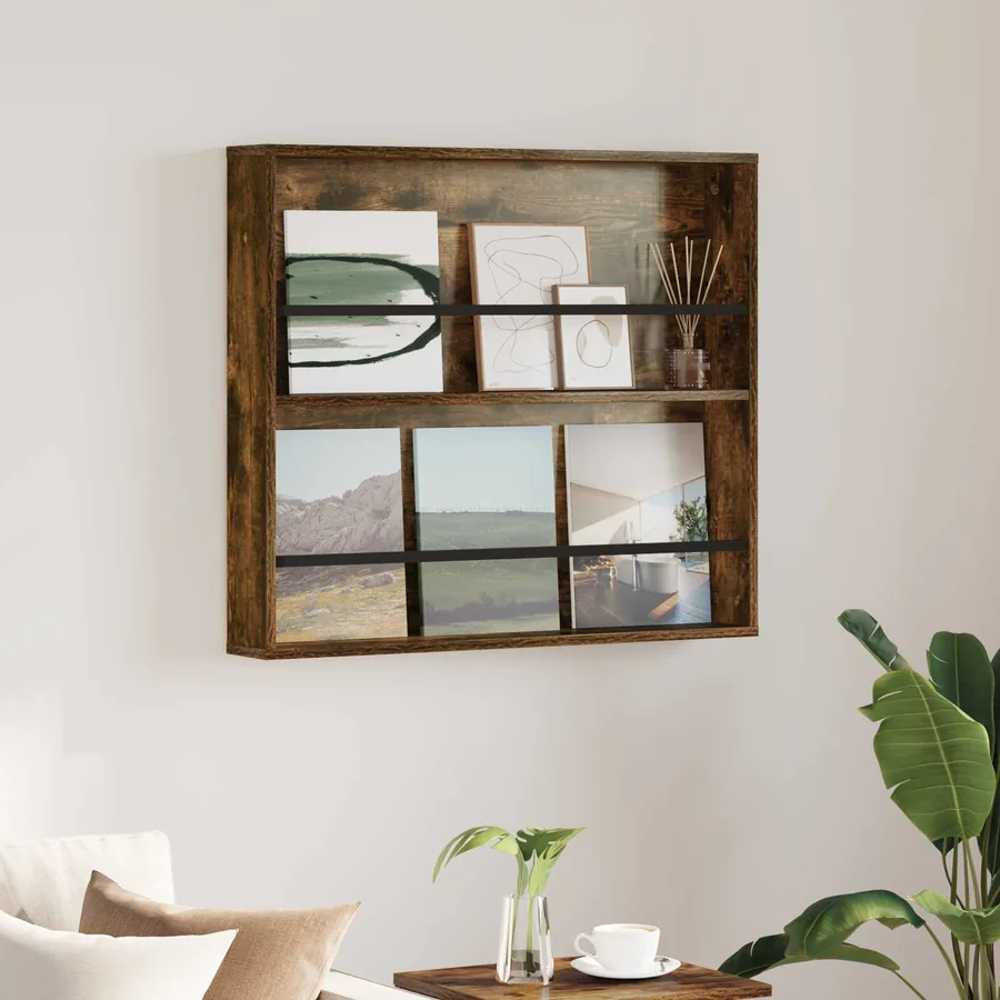 Étagère à magazines avec étagère Chêne fumé 80 x 12 x 70 cm
