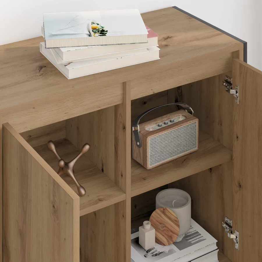 Meuble d'appoint Chêne artisan 79 x 36 x 75 cm - 4