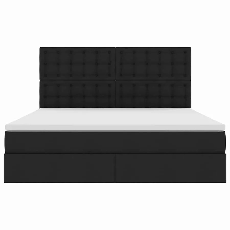 Lit avec rangement et matelas Noir 180 x 200 cm tissu - 7