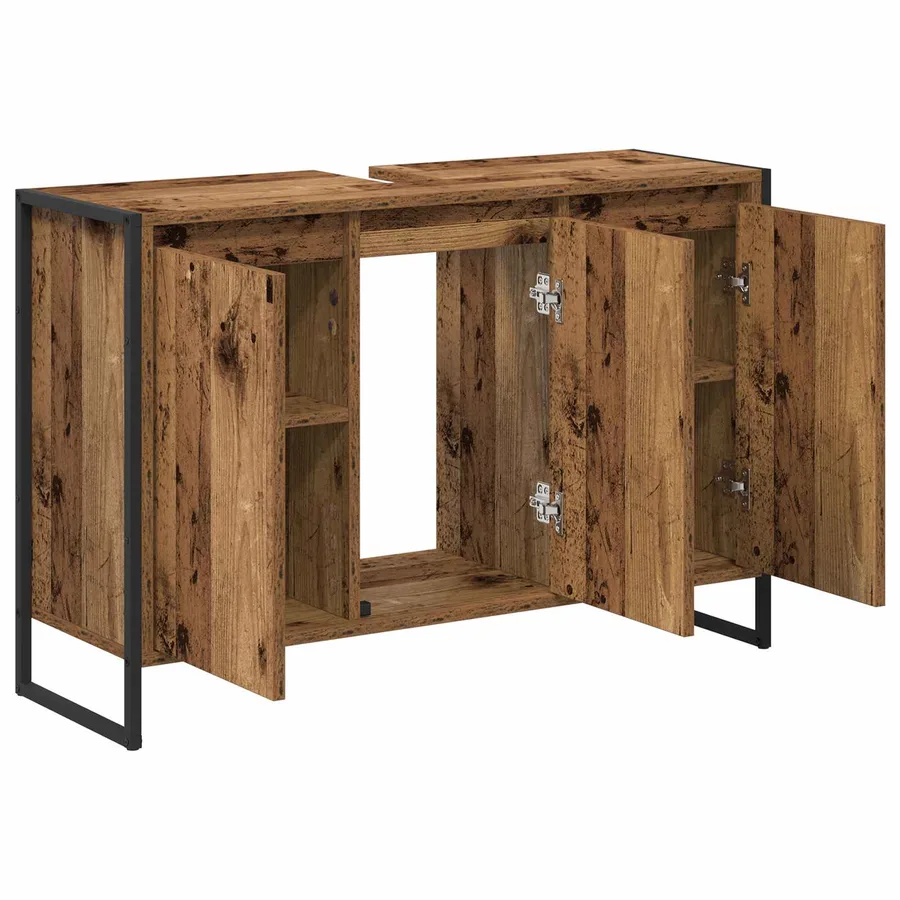 Cabinet de salle de bain avec porte Bois Ancien 90 x 30 x 60 cm - 5