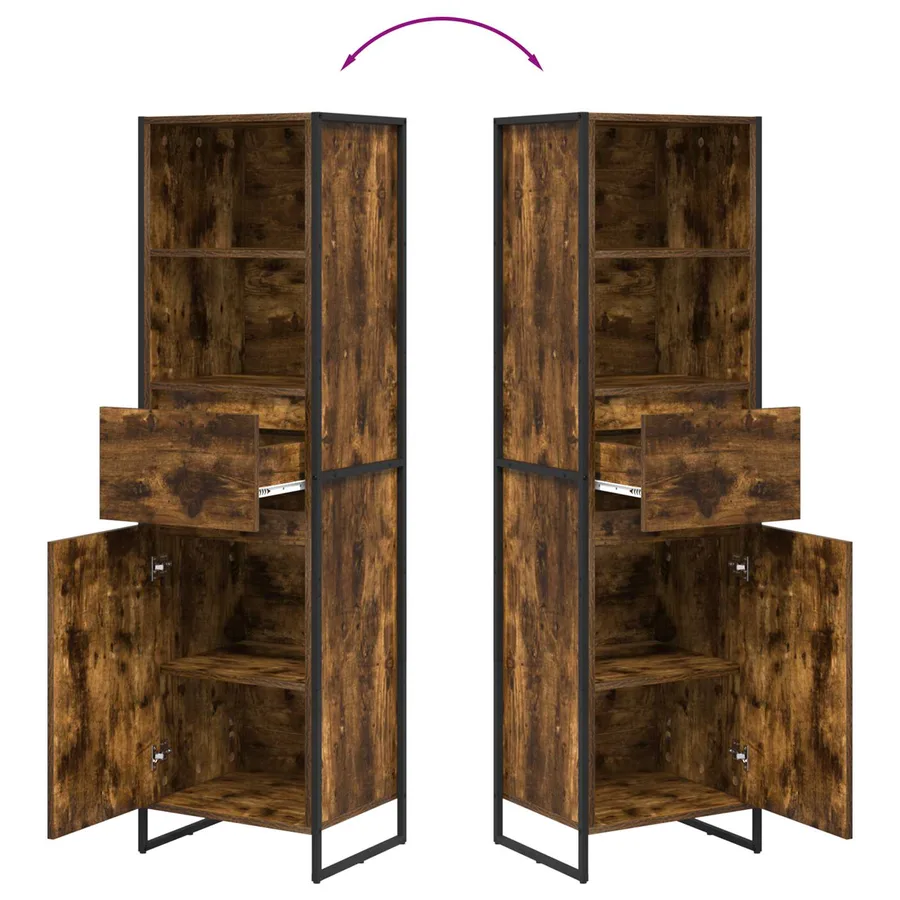 Bibliothèque Chêne Fumé 43 x 36 x 150.5 cm Bois d'ingénierie - 11