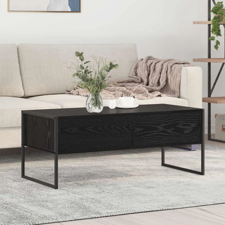 Table basse Chêne noir 100 x 46 x 40 cm Bois d'ingénierie