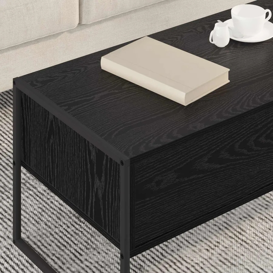 Table basse Chêne noir 100 x 46 x 40 cm Bois d'ingénierie - 4