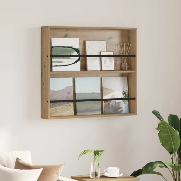 Étagère à magazines Chêne artisanal 80 x 12 x 70 cm