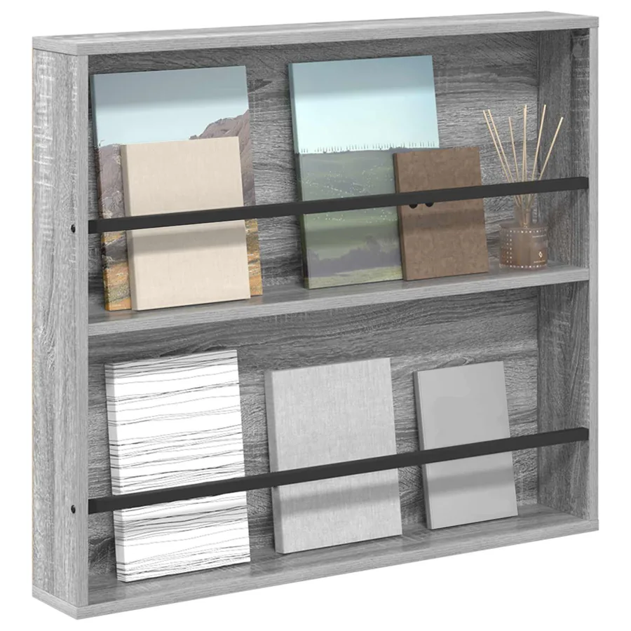 Étagère à magazines avec étagère Gris Sonoma 80 x 12 x 70 cm - 3