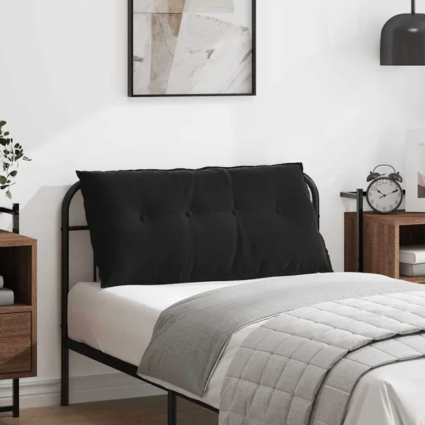 Coussin de Dos Noir 100 x 50 cm Tissu en velours côtelé