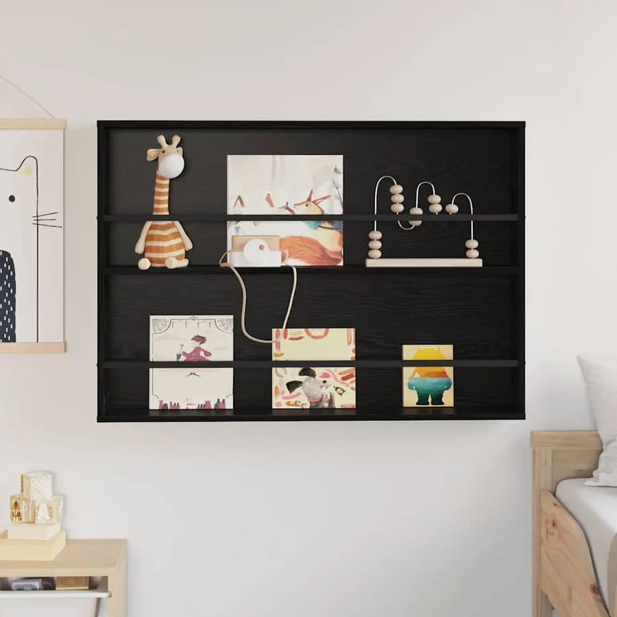 Étagère à magazines avec étagère Chêne noir 100 x 12 x 70 cm - 4
