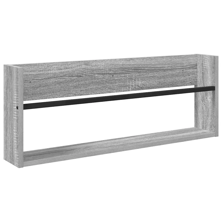 Étagère à magazines avec étagère Gris Sonoma 80 x 12 x 30 cm - 2