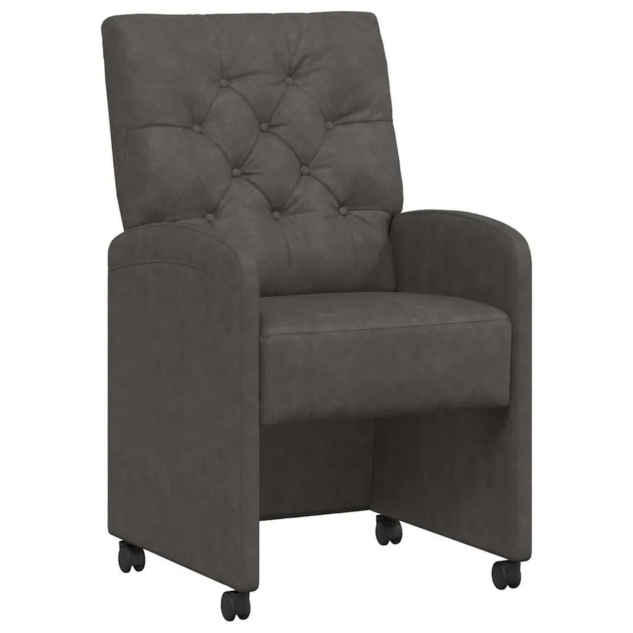 Chaises de Salle à Manger avec Roues 2 pcs Noir 58 x 67 x 97 cm - 2