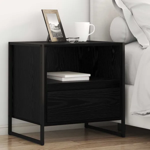 Table de chevet Chêne noir 50 x 39,5 x 50 cm Bois d'ingénierie