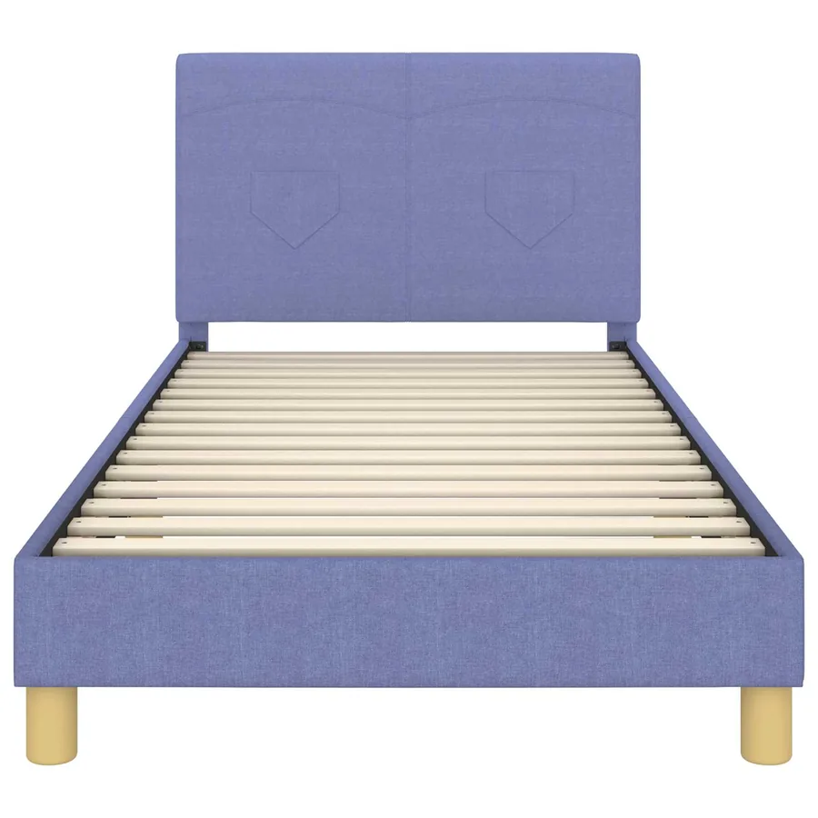 Cadre de lit pour enfants avec tête de lit Bleu denim tissu - 5