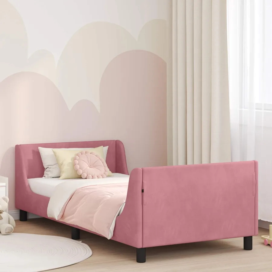 Cadre de lit pour enfants avec tête de lit Rose 80 x 200 cm