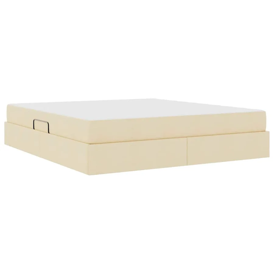 Lit avec rangement et matelas Crème 180 x 200 cm Polyester - 10