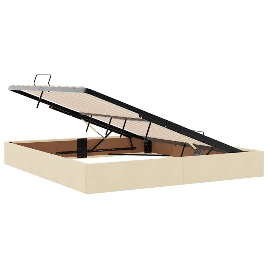 Lit avec rangement et matelas Crème 180 x 200 cm Polyester - 6