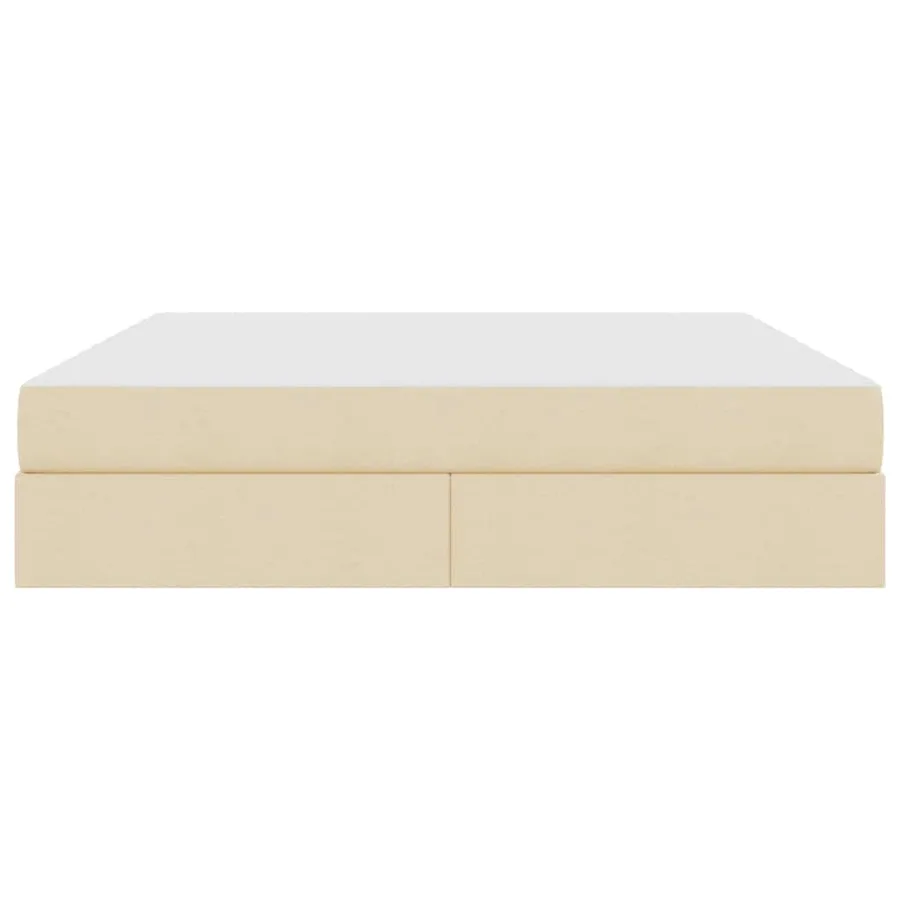 Lit avec rangement et matelas Crème 180 x 200 cm Polyester - 7