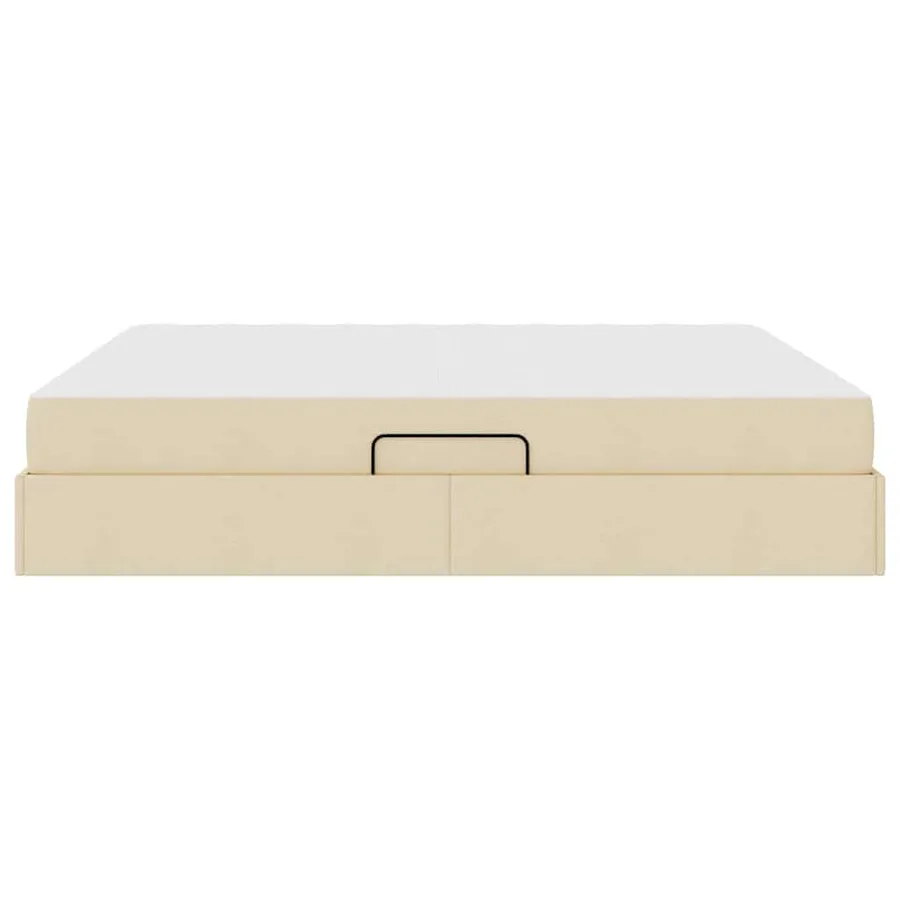 Lit avec rangement et matelas Crème 180 x 200 cm Polyester - 9