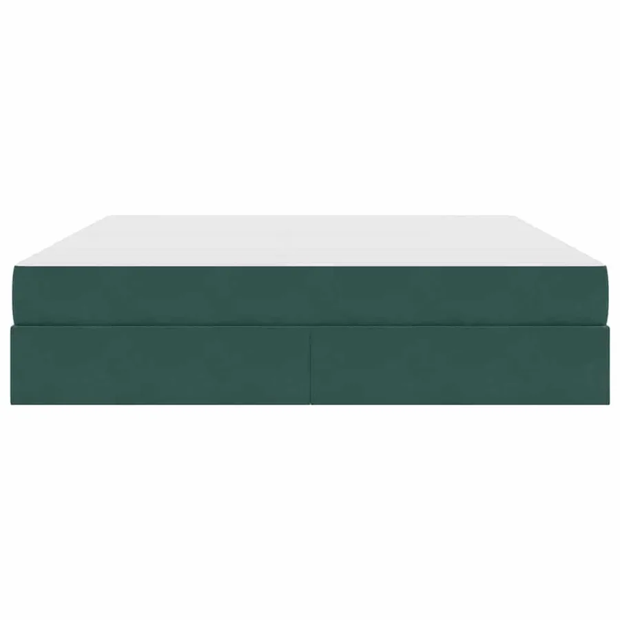 Lit avec rangement et matelas Vert foncé 180 x 200 cm Velours - 7