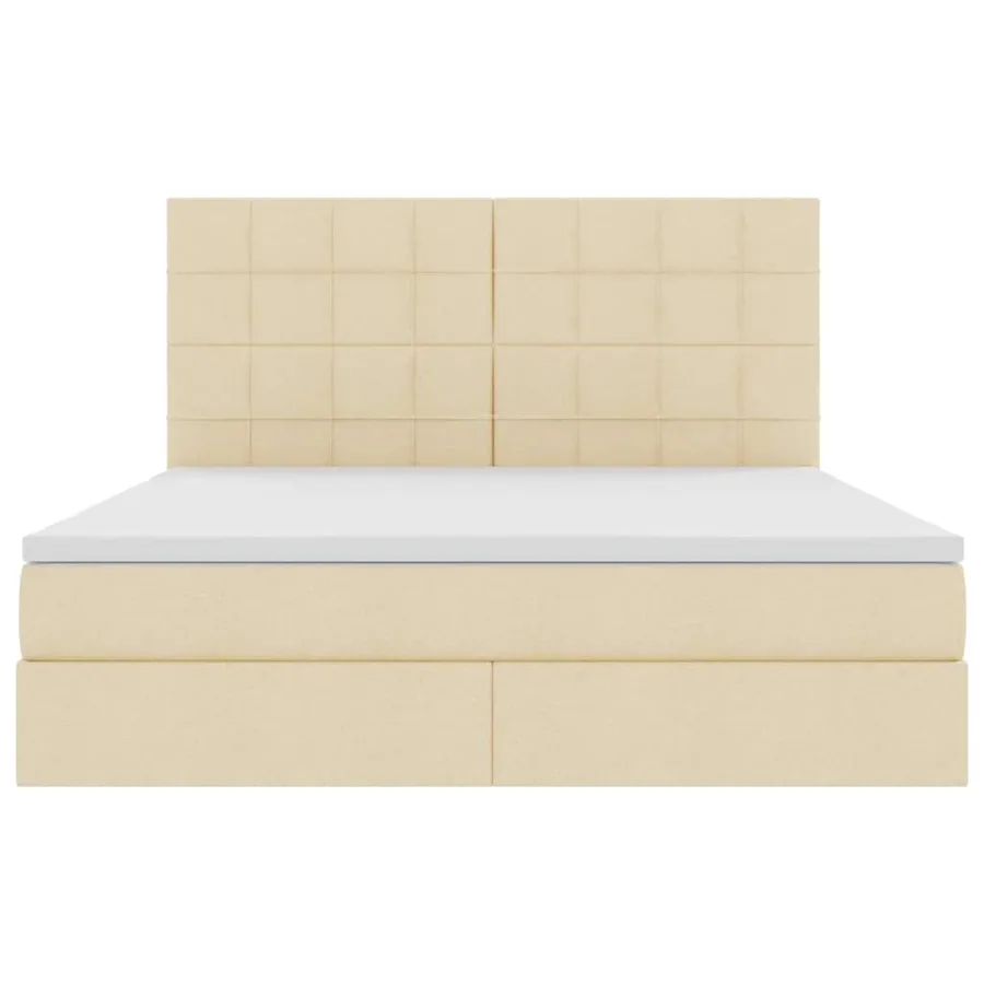 Lit de rangement LED avec matelas Crème 180 x 200 cm Tissu - 5