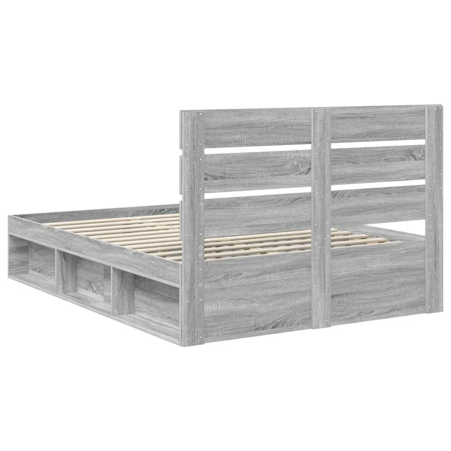 Cadre de lit Gris Sonoma 160 x 200 cm Bois de pin massif - 9