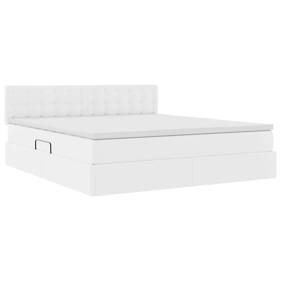 Lit avec rangement et matelas Blanc pur 180 x 200 cm - 5
