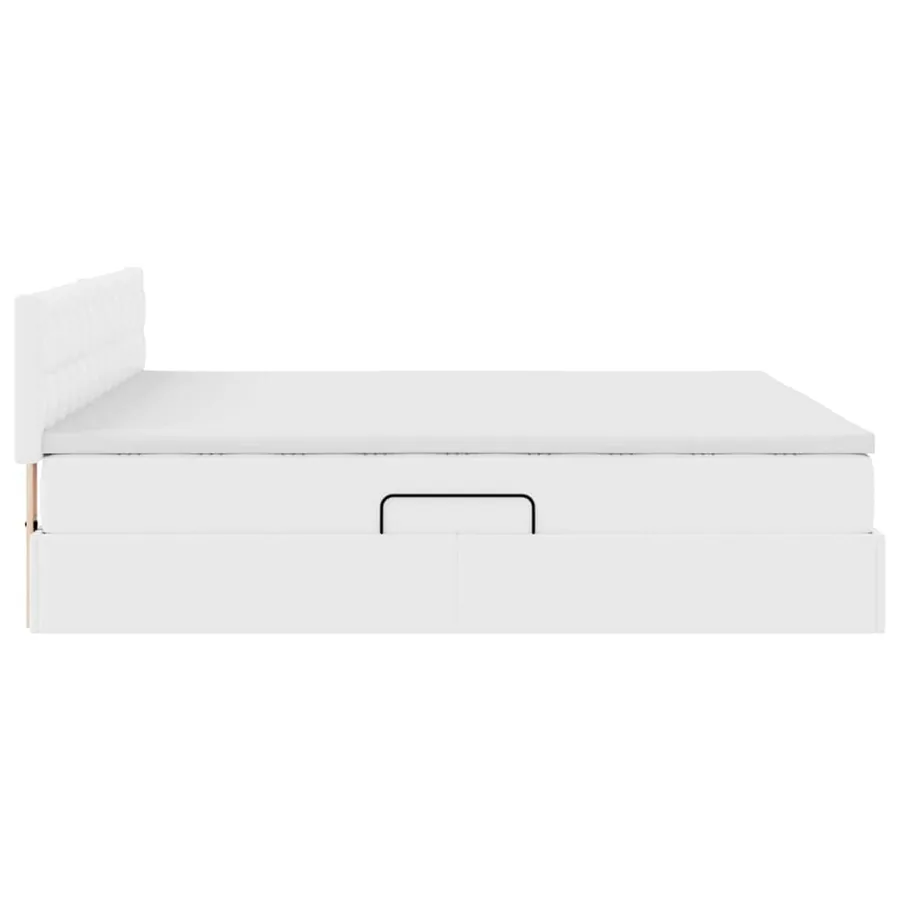 Lit avec rangement et matelas Blanc pur 180 x 200 cm - 8