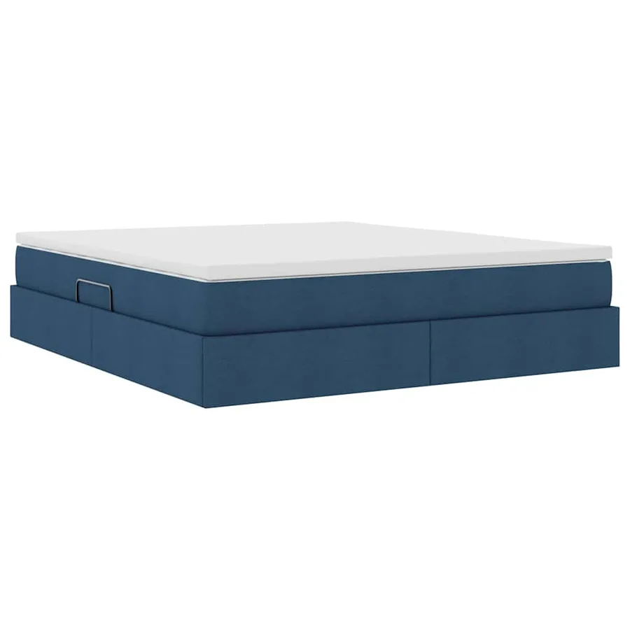 Lit avec rangement et matelas Bleu 180 x 200 cm Polyester - 8