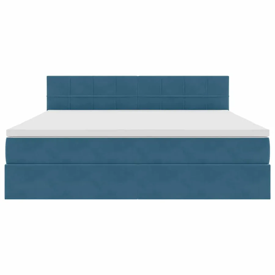 Lit de Rangement avec matelas Bleu foncé 180 x 200 cm Velours - 7
