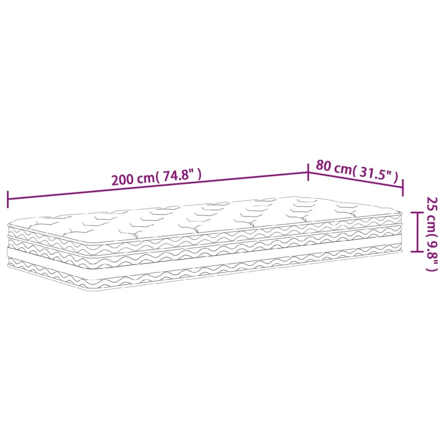 Matelas à ressorts ensachés moyen 80x200 cm - 9