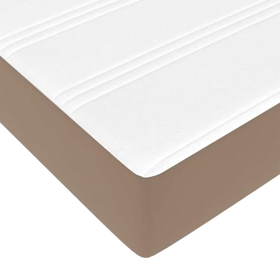 Lit avec rangement et matelas 2 pcs Cappuccino Cuir - 13