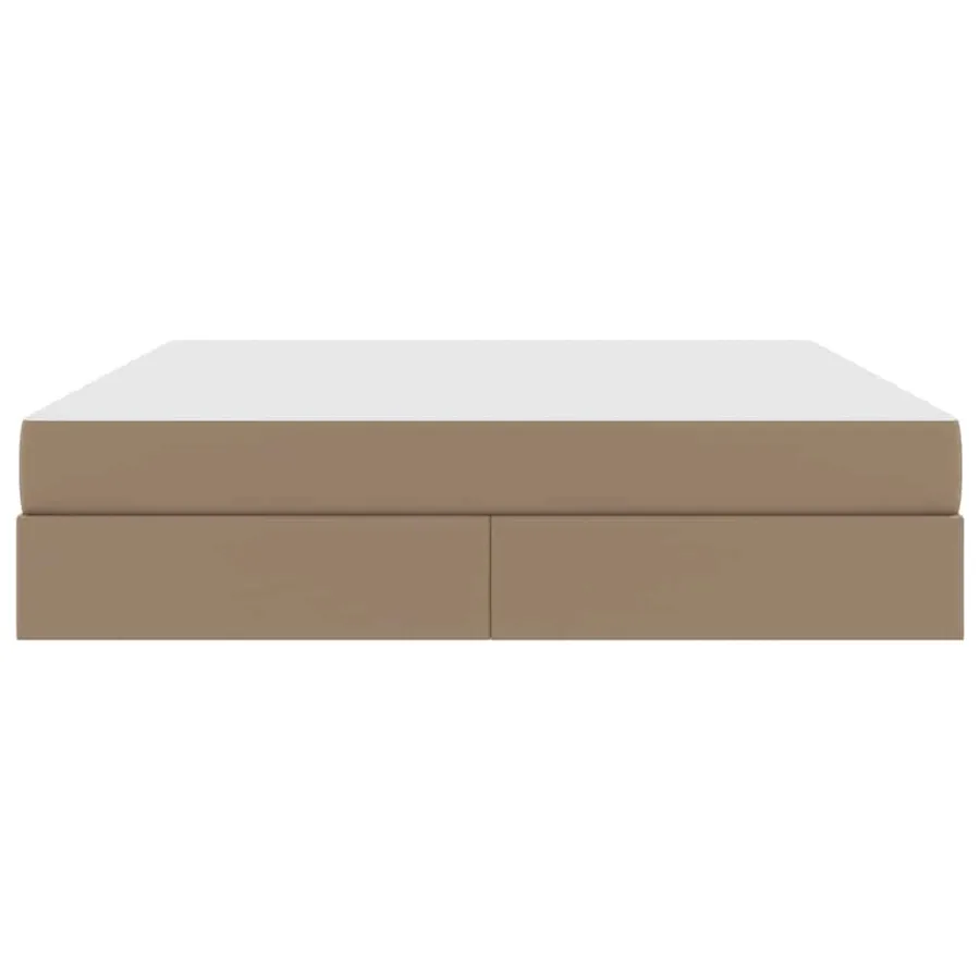 Lit avec rangement et matelas 2 pcs Cappuccino Cuir - 7