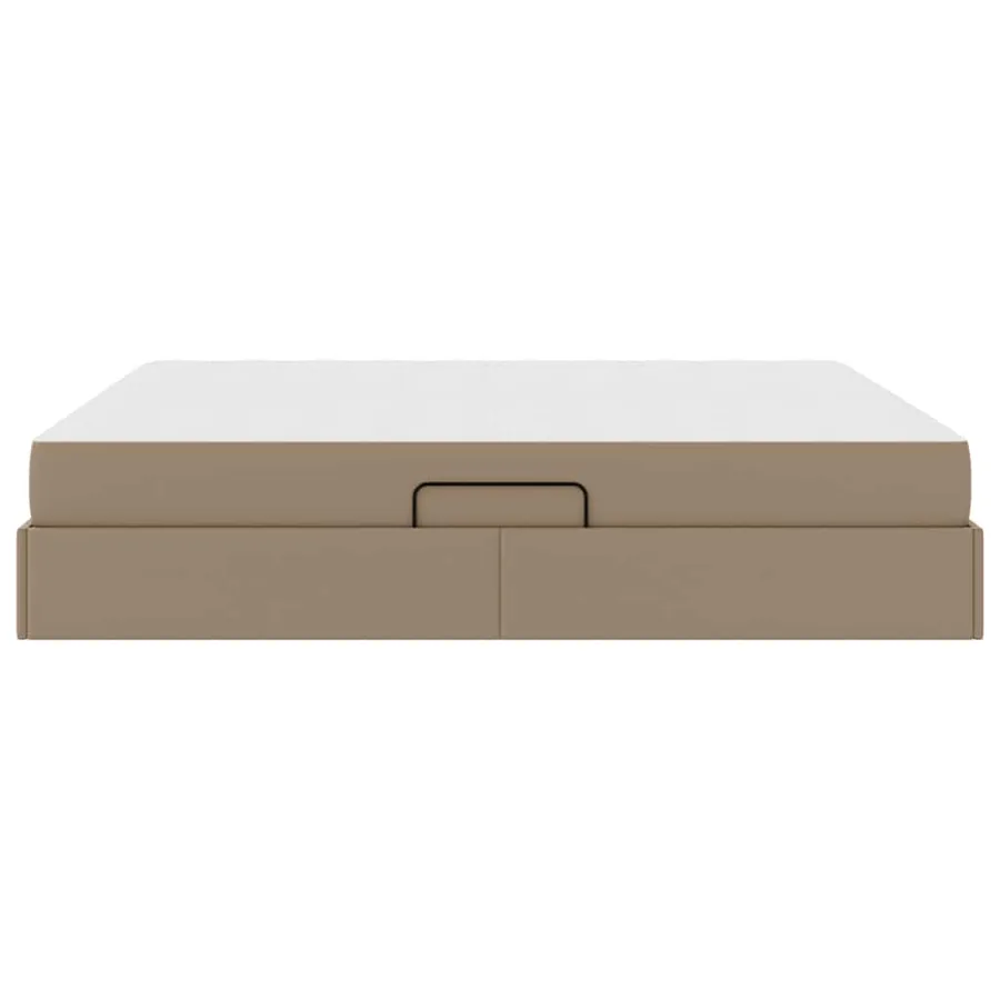 Lit avec rangement et matelas 2 pcs Cappuccino Cuir - 9
