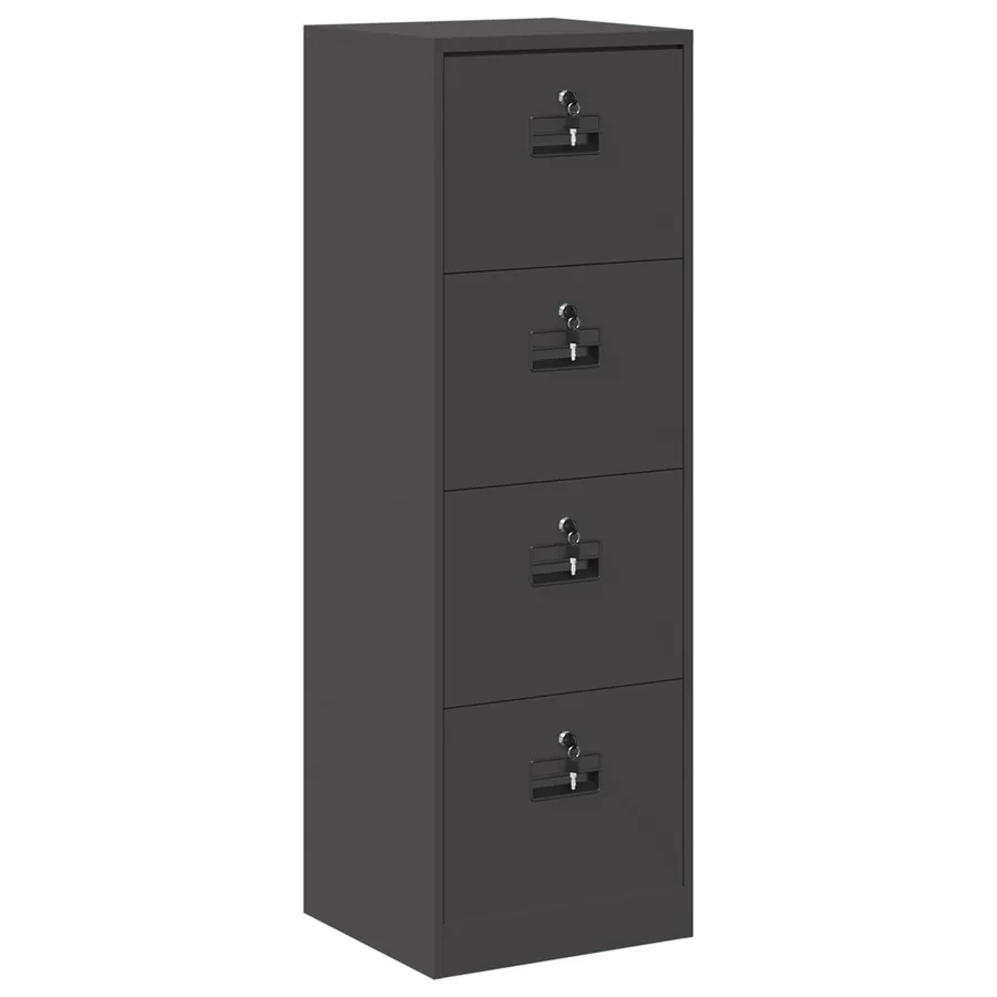 Cabinet de Dossier Noir 45,5 x 42 x 139 cm Acier Laminé à Froid - 2