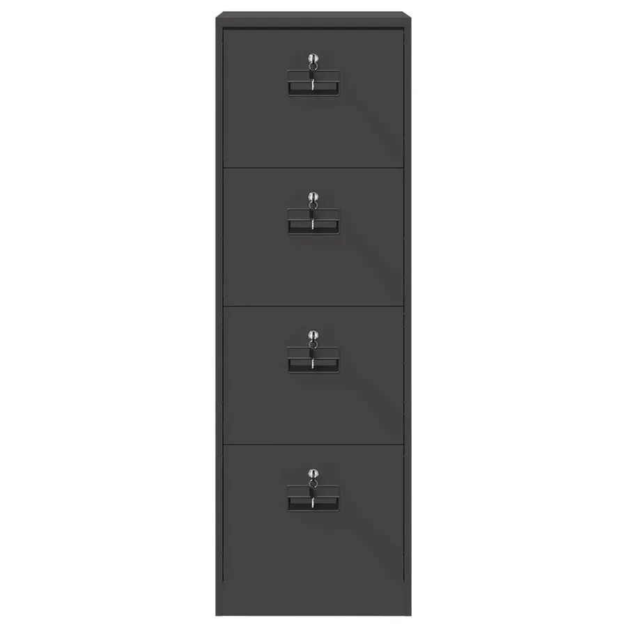Cabinet de Dossier Noir 45,5 x 42 x 139 cm Acier Laminé à Froid - 7